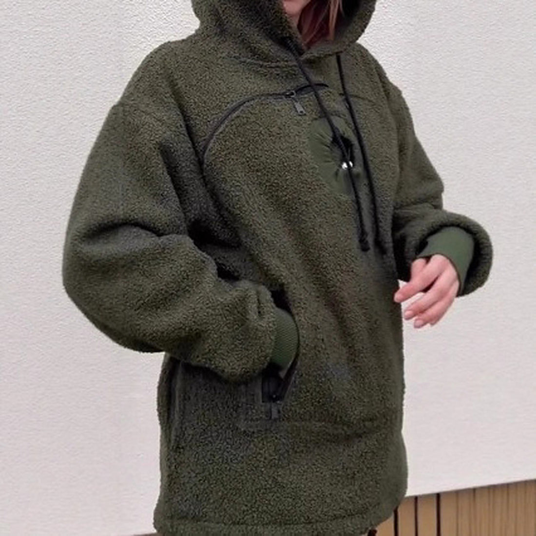 Kuschel-Hoodie Damen mit Katzentasche